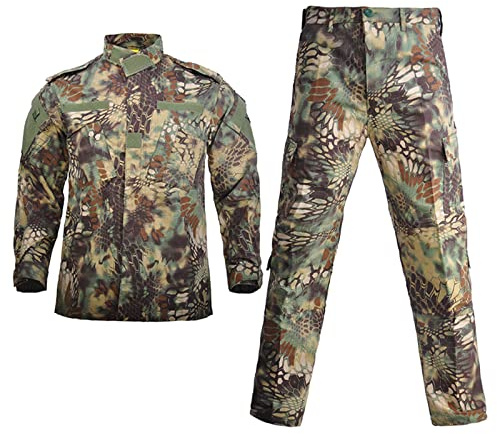 Taktisk militäruniform för män, jaktdräkt, träningsjacka, byxor, strid, Ghillie-kostymer, kamouflage, set i 2 delar. (GP, 4XL)