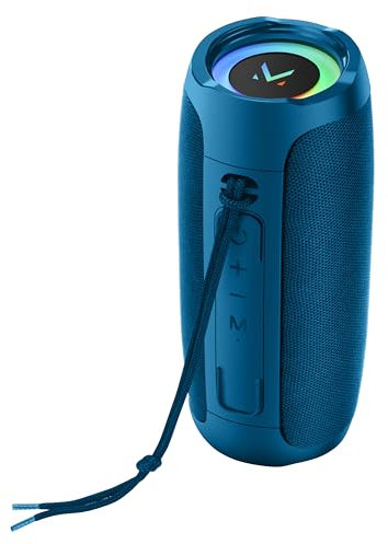 MAJESTIC FLASH - Speaker Bluetooth luci led multicolore, Ingressi USB/MicroSD/AUX, batteria ricaricabile, Funzione TWS, Blu