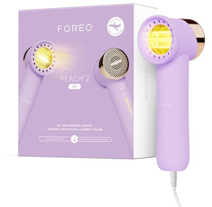 FOREO PEACH 2 go, epilatore luce pulsata - Depilatore corpo donna i uomo - Epilatore viso donna - Alternativa all' epilatore laser - Rapido e indolore - Sistema refrigerante - Lavender