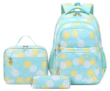 ZHIERNA Mochilas Escolares Adolescente Mochila Infantil 3 en 1 Mochila Primaria Niña on Bolsa de Almuerzo Y Estuche para Lápices, Bolsa de Escolar para Niños Sets de útiles Escolares