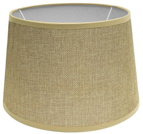 Pantalla de lámpara conica abierta 45x35x30 cm, color beis, ideal para decoración y ambientación de espacios.