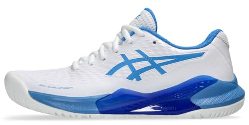 ASICS Women's Gel-Challenger 14 Tennis Shoes, 10, White/Blue Coast
