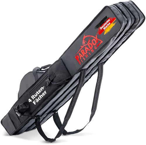 Paradox Fishing Borsa per canne da pesca, 150 cm, 4 scomparti | Borsa per attrezzatura da pesca, custodia per canne da pesca, borsa per pesca - Custodia per canne da pesca
