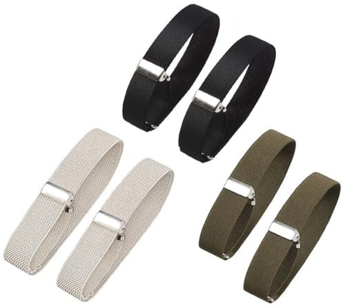 EIHI 3 Pares de Soportes Ajustables para Mangas de Camisas,Manguito Elástico para Puños,Soporte Antideslizante para Puños para Hombres y Mujeres