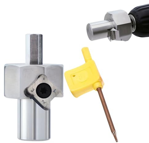 Chamfer Reamer Tool, Stainless Steel 19mm 20mm Bench Dog Hole Chamfer Reamer for Electric Drills Shaping Trimming, T10 Alloy Blade 9mm Hex Shank (20 MM)