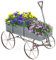 FANTASK Soporte para Flores de Madera, Carrito de Flores con Ruedas de Metal, Jardinera para jardín y terraza, 62 x 34 x 60 cm, Gris