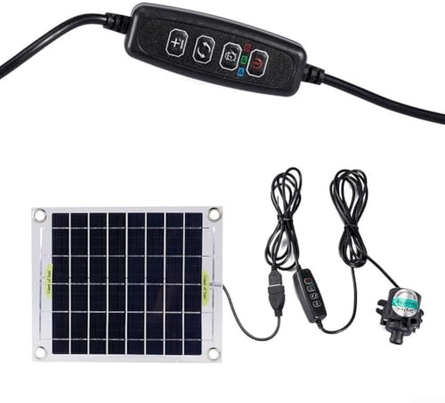 URPIZY Bomba de agua solar de 10 W, generación de energía solar de doble cara, cantidad de agua ajustable, interruptor inteligente para jardín, estanque, fuente, duradero, bajo mantenimiento
