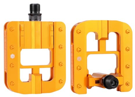 Pedales plegables para bicicleta con tiras reflectantes, bicicletas de aleación de aluminio, plegables, antideslizantes, plataforma ancha, para ciclismo, bicicletas de aleación de aluminio, pedales