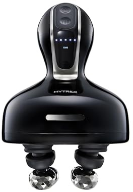 MYTREX Head Spa Deep X Masajeador Facial y Capilar con EMS para Crecimiento del Cabello y Absorción Serums. Dispositivo de Cuero Cabelludo con Terapia de Luz Roja