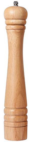 DeroTeno Pepper Mill, Pepper Grinder with Adjustable Ceramic Grinder, Rubber Wood, Height 30 cm