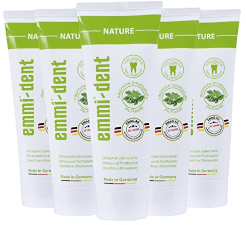 Emmi-dent Ultrasonic Toothpaste with Nano-Bubbles (Nature Extra Mild with no Fluoride, 5 Pack)