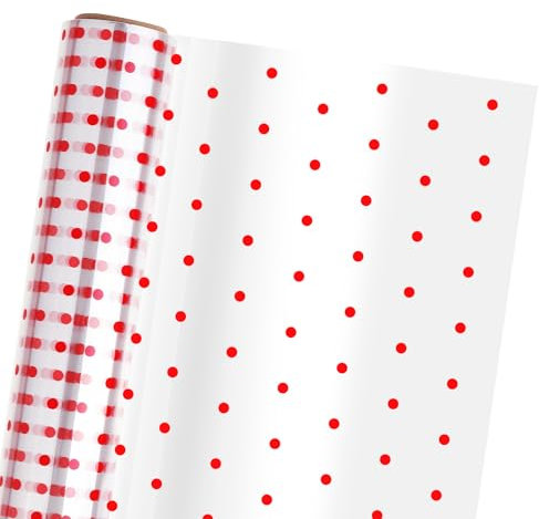 STOBOK Cellophan Wrap Roll| Geschenkpapier mit Rotem 15. 7 Zoll X 100 Fu? 2. 5 Mil Verdicken Transparente Film Geschenkverpackungen Packpapier für Blumen Handwerk