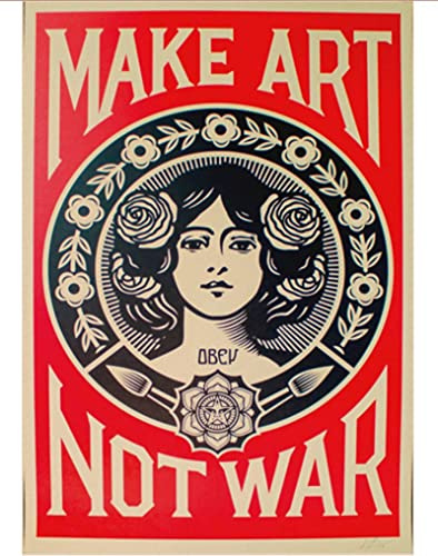 LAIDAO Affiche sur Toile Make Art Not War Affiche Affiches De Style Vintage Mur De La Maison Mur RETR Postes Nouveau Style 50 * 70Cm （No Frame）