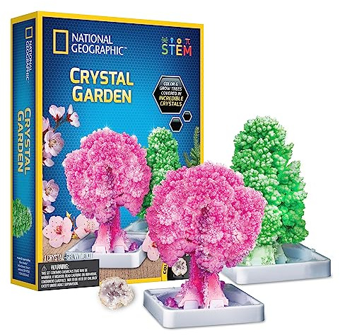 National Geographic Kit de Cultivo de jardín de Cristal para niños, Kits de Ciencia educativos para niños a Partir de 8 años, árboles Cubiertos de Cristal de Cuarzo Rosa auténtico, Regalos Stem para