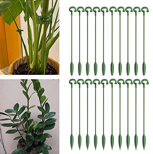 LONGHAO 20 Pcs,Staudenhalter,Pflanzen StüTzen,Garten PflanzenstüTze,PflanzenstüTzstange,Fester Schutzrahmen FüR Blumen,Kunststoffhalterung FüR PflanzenstäNgel,27 cm,Zur Fixierung Des Pflanzenwachstums