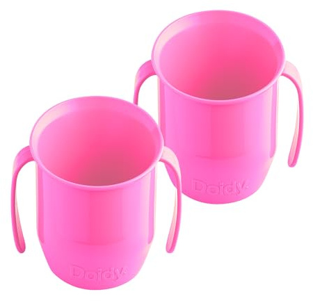 Doidy Gift Sets for Toddlers 3months+, Baby Cup + Weaning Bowl for Mealtime Development (Cup x2, Cerise Pink)