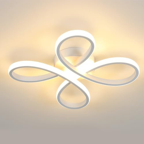 Comely – Plafoniera LED da soffitto a forma di fiore, 30W, 3400LM. Lampada LED bianca per diversi ambienti come camera da letto e soggiorno. Luce calda 3000K. Misura maggiore: diagonale 37cm.