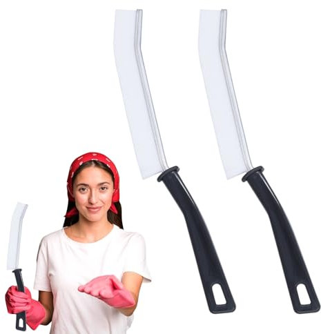 FIHODONE 2 Stück Spaltreinigungsbürste, Fugenreinigungsbürste mit Harten Borsten, Multifunktionale Reinigungsbürste Schmal, Handbürste mit Langem Schlitz, für Badezimmer, Küche (weiß)