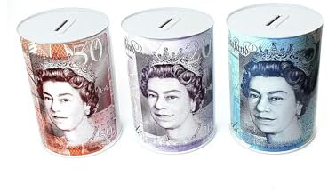 Bargain House Savings Tin - Ideal for Gifting to Friends, Family & Kids - £20 or £50 Random Money Tin Sent (Random Pack of 3)