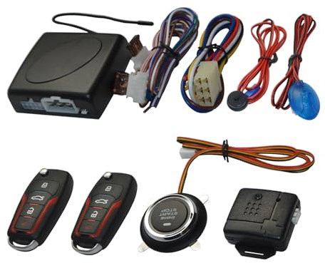 Car Alarm System with Remote Start and Smart Push Start Button, Car Keyless Entry System