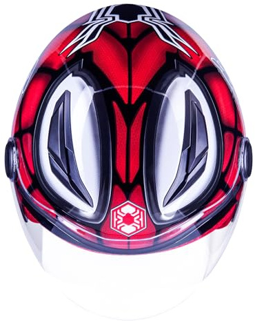 One by Camamoto | Casco Spiderman per Bambino, Bimbo, Omologato per Moto/Scooter, Junior, Taglia L (Large) con Chiusura Micrometrica | Diametro Circonferenza Tempie 51-52cm