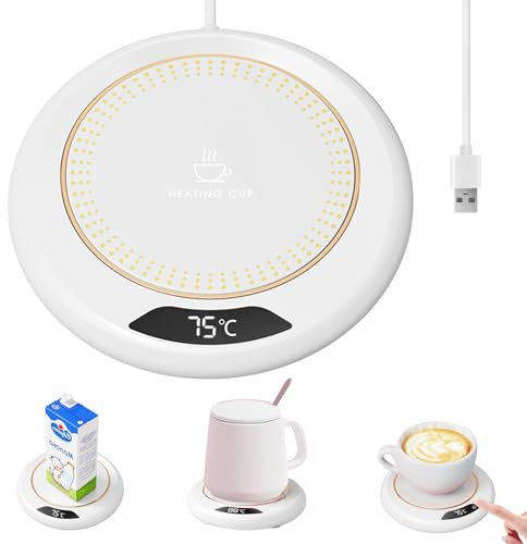 Coffee Mug Warmer, USB Powered Coffee Warmer with 3 Temperature Settings, Portable USB Cup Warmer with 8hrs Auto Shut Off, Smart Touch USB Mug Warmer for Office Home ﻿ ﻿