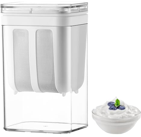 lomonmen Colador de Yogur Griego Colador para Yogurtera de Malla Fina Filtro Yogur Griego 1800 ml para hacer salsa leche de nuez (Blanco 1800ML)