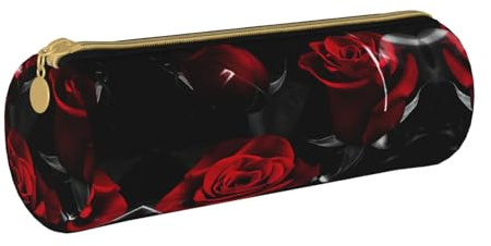 Dexnel Red Rose 3 School Pencil Case,Zipper Pens Holder,Elegant Practical Pencils Pouchs for Boys Girls Gift