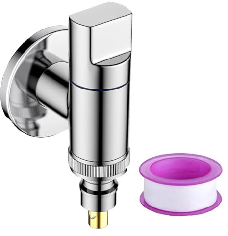 Rubinetto Lavatrice WISIRENT, 1/2 e 3/4 Argento, Acqua Stop Rapida, Apertura Angolo, Valvola Ad Angolo, Montaggio A Parete, Rubinett Della Lavatrice