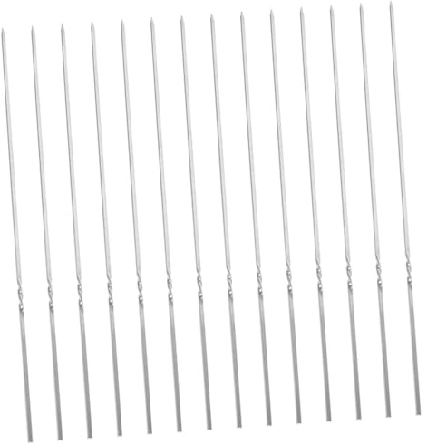 Generic 20 piezas Brochetas Inoxidable para Barbacoa Pinchos Reutilizables para Carne y Verduras Accesorio para Bbq Camping y Picnics