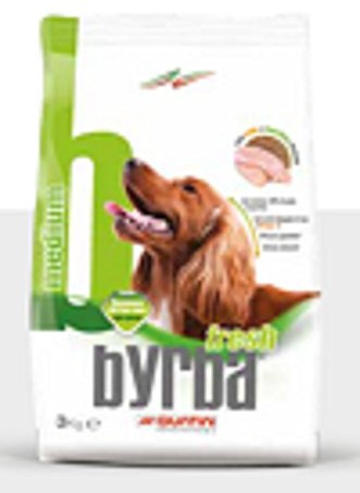 CROCCHETTE GIUNTINI, BYRBA FRESH MEDIUM 12KG, POLLO/TACCHINO PISELLI. SENZA COLORANTI, NO ANIMAL TESTING PRODOTTO ITALIANO