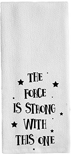 HomeTow Funny Baby Nursery Hand Bathroom Towels Flour Sack Dish Towel The Force is Strong with This One Washcloths 14x 30 Inch(35x75cm) Color: The Force is Strong with This One
