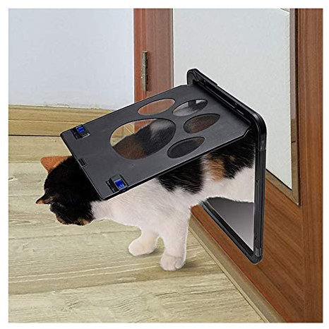 Katzenklappen Hua Haustiertür/Katzenklappe Mit 2-Wege-Verriegelung, Einfach Zu Installierender Magnetismus-Klappentür Für Fenster-Bildschirmtür, Anti-UV-PET-Windschutz-Tür, 2 Größen (Size : Large)