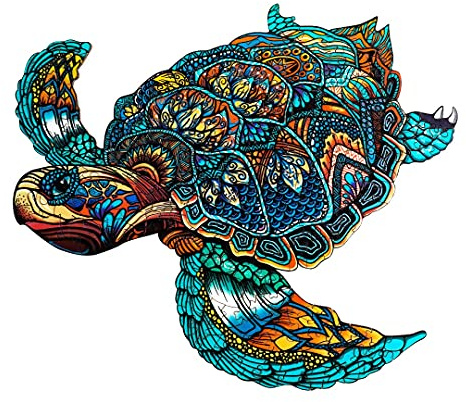 KAAYEE Rompecabezas de Madera con Forma de Animal para Adultos 14+, Piezas de Tortuga Marina de Forma Única y Colorida (L, Tortuga Marina)