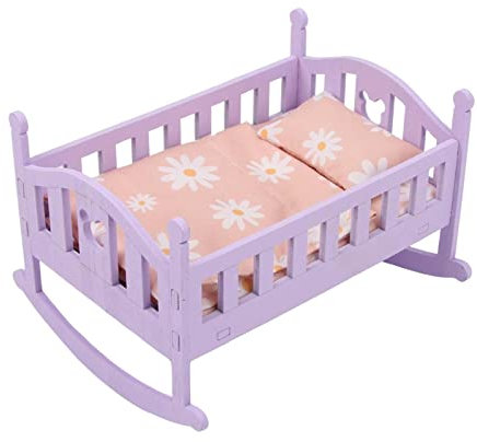 perfk Modisches Puppenbett Möbelset mit Steppdecke, Kissen Und für 16 cm