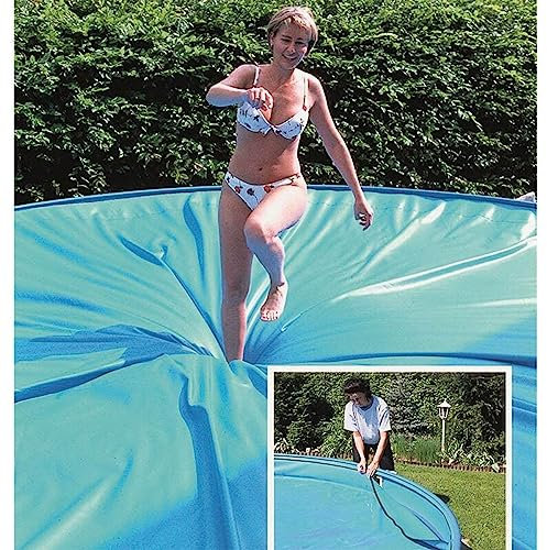 Pool Sicherheitsabdeckung SafeTop achtform 500 x 855 cm für Achtformpool mit Standard Handlauf Abdeckplane Abdeckung Reißverschluss Stahlwand Schwimmbecken