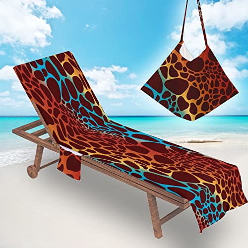 Surwin Schonbezug Für Gartenliege Strandliegenauflage Frottee Liegenauflage Stuhl Strandtuch Sun Lounger Bezug mit Tasche Sporthandtuch für Sommer Strand Garten Schwimmen (75x210cm,Braun)
