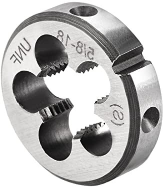 CoCud Redondo Roscado Troqueles, 5/8-18 UNF Rosca, 9SiCr Aleación Herramienta Acero Tornillo Fresado Herramientas - (Aplicaciones: para Máquina Rosca Reparación), 1 Ud