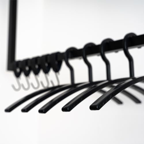Home Deluxe - Kleiderbügel Rack - Schwarz, 47 x 2 x 18 cm I Kleiderbügel-Set Garderobenhaken Kleideraufhänger (20er Set)
