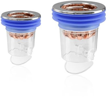 LWLWA 2 Pièces Bonde de Lavabo Anti-Odeur, Bleu Siphon de Sol Anti-Odeurs ABS Plastique, Anti-Colmatage Siphon de Sol de Douche Anti-Retour, pour Balcons, Cuisines, Machines Laver
