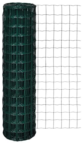 Homgoday Eurostaket stål 10 x 1,5 m grön, trädgårdsstaket, utomhus uteplats trådstaket, tråd för fjäderfänät, staket, panelskydd, barriär hem
