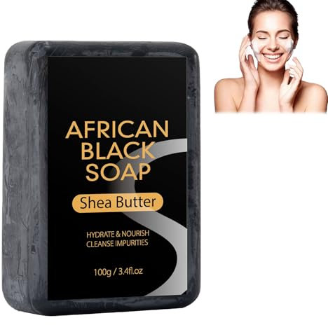Rostblant 100g de savon noir, savon noir solide pour le corps, nettoyage en profondeur du corps, savon hydratant pour la peau, nettoyant corps visage pour hommes et femmes
