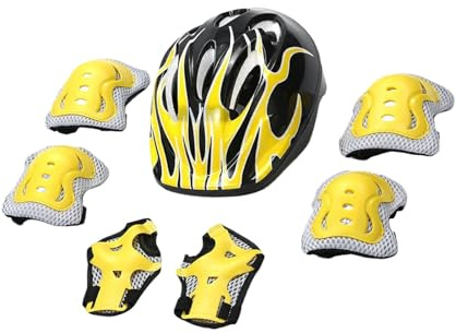 Opilroyn Ensemble casque et coussinets pour enfants – Équipement de protection pour trottinette | Kit de casque et coussinets multifonctions pour enfants de 5 à 10 ans pour sports de plein air, vélo