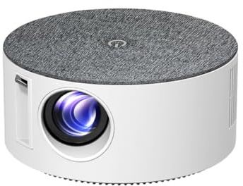 Muuookka Proyector Portátil Inteligente T50 con Wi-Fi y Pantalla en la Misma, Miniproyector de Vídeo con Enchufe Europeo EU Plug