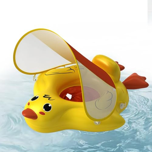 Flotador de Piscina Infantil,Equipo de Práctica con Toldo | Flotador con Cola Antivuelco | para Principiantes, Niños y Niñas, Exterior, Jardín, Escuela
