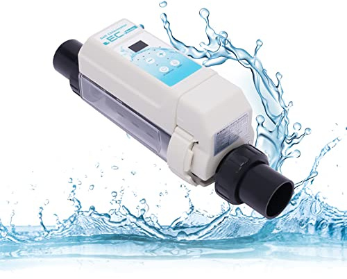 Clorinatore di sale per piscina, 38,7 cm, impianto di elettrolisi sale, clorinatore per piscina, bianco, moderno, in plastica, per la cura dell'acqua salata