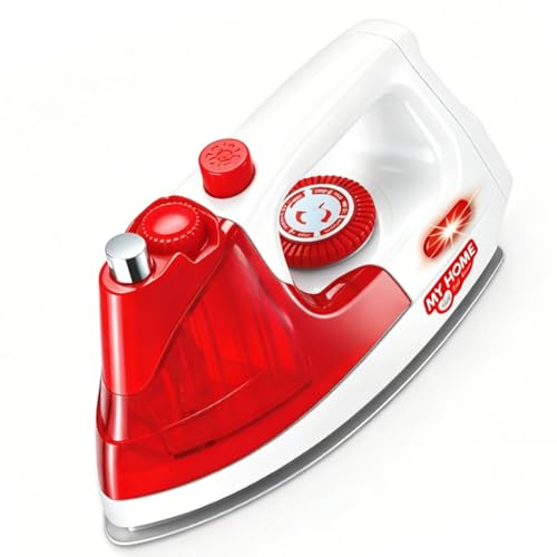 banapoy Mini Fer à Repasser pour Enfants, Jeu de Simulation de Fer électrique avec Lumières et Sons, Jouet de Jeu de Rôle pour Vêtements de Poupée et de Lessive ( à Repasser)