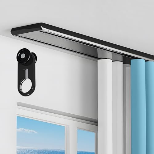 Tyst dubbel takbana i aluminium – kraftiga glidskenor för vardagsrum, sovrum, badrum och sjukhus – enkel installation av hängande lösning, smidig användning, hållbar design