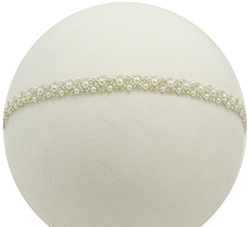 Baptism Headband for Baby Infant Toddler Girls White Christening Headband (3-12 Months)
