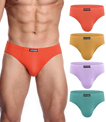 wirarpa Slip Homme Elasticité Microfibre sous Vetement Multicolore Lot de 4 Taille M